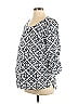 A Pea in the Pod Blue White 3/4 Sleeve Silk Top Size M - photo 1