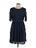 Kit And Sky 100% Polyester Solid Blue Cocktail Dress Size L - photo 1