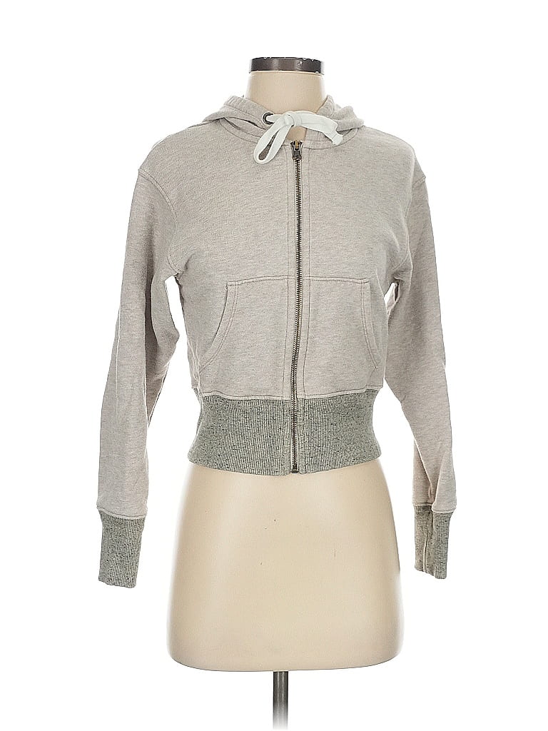 Pre-owned Aerie Zip Up Hoodie In Brown