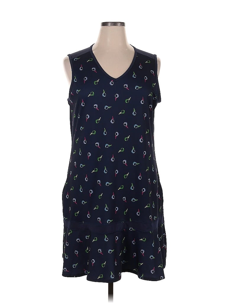 Lillie Green Graphic Blue Casual Dress Size XL - photo 1