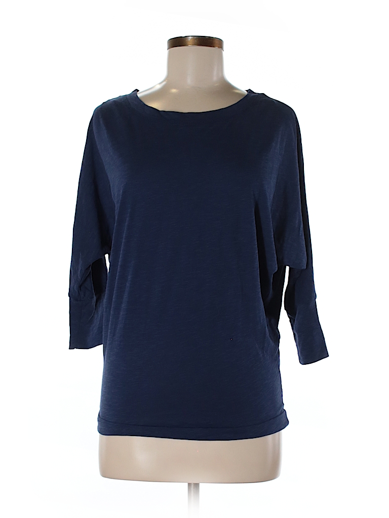 Cynthia Rowley TJX 100% Cotton Solid Dark Blue 3/4 Sleeve T-Shirt Size ...
