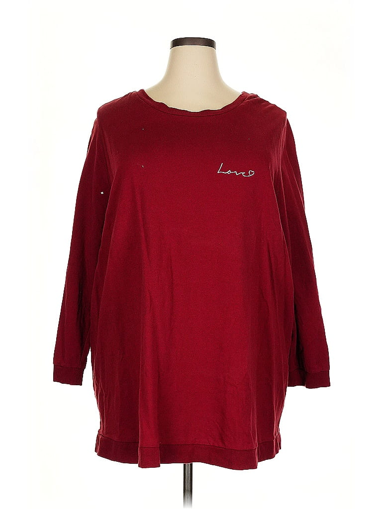 Ellos 100% Cotton Burgundy 3/4 Sleeve T-Shirt Size 2X - photo 1