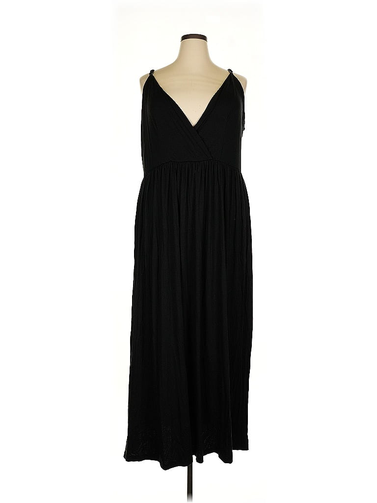 Ellos Solid Black Casual Dress Size 2X - photo 1