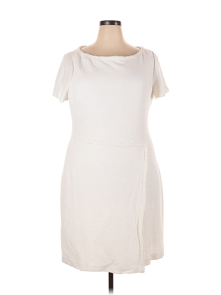 St. John Solid Ivory Casual Dress Size 18 - photo 1