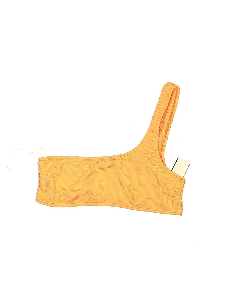 Good American Swimsuit Top Orange Solid Pattern Swimwear In Orange