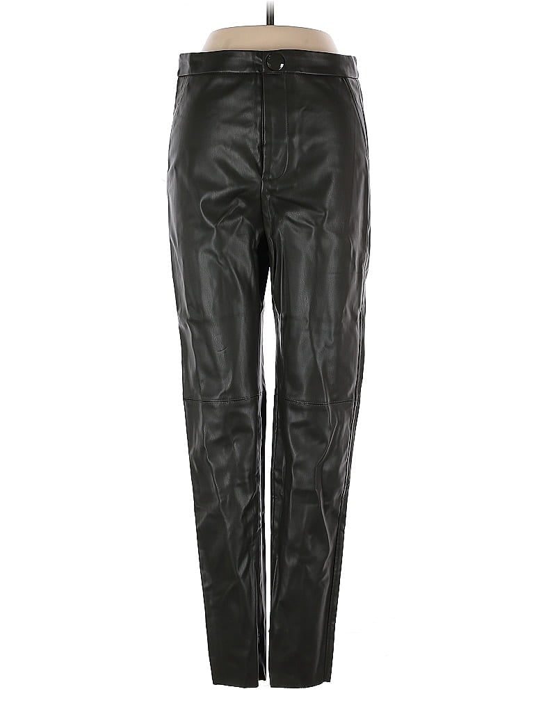 Pre-owned Zara Faux Leather Pants In Black