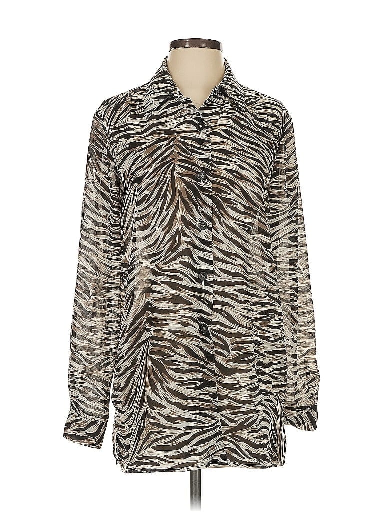 Pre-owned Coldwater Creek Long Sleeve Blouse In Brown