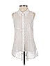 Fashion Star for H&M Ivory Sleeveless Button-Down Shirt Size 2 - photo 1