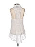 Fashion Star for H&M Ivory Sleeveless Button-Down Shirt Size 2 - photo 2