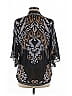 Hale Bob 100% Silk Black 3/4 Sleeve Silk Top Size M - photo 2