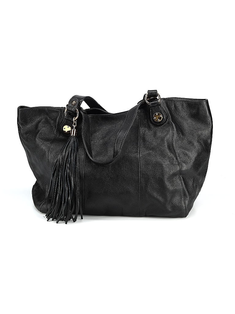 Onna Ehrlich Solid Black Leather Tote One size - photo 1