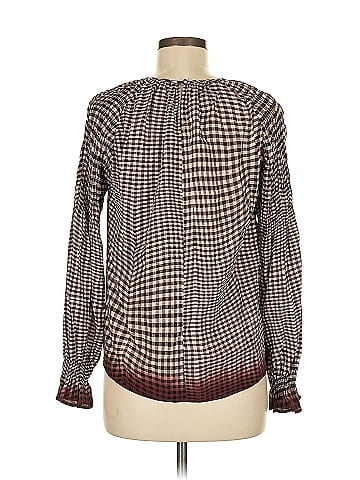Ecru Long Sleeve Silk Top (view 2)