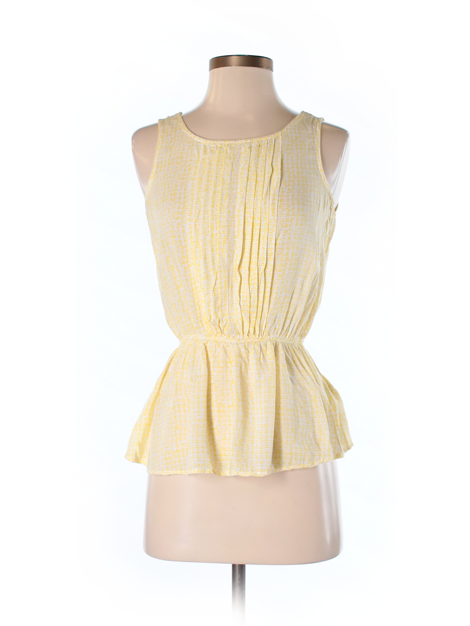 Kenar 100% Rayon Print Yellow Sleeveless Blouse Size S - 78% off | thredUP