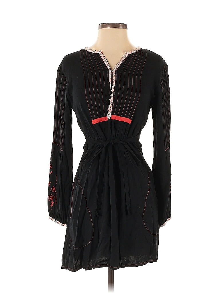 Hecho a Mano 100% Rayon Black Casual Dress Size S - photo 1