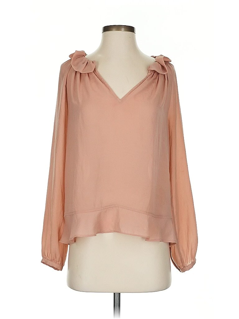 Pre-owned Ann Taylor Long Sleeve Blouse In Brown