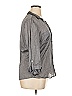 Ann Taylor Factory Metallic Gray 3/4 Sleeve Button-Down Shirt Size 16 - photo 4