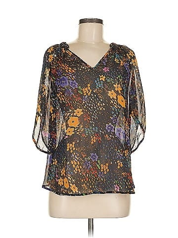 Fei 3/4 Sleeve Silk Top (view 1)