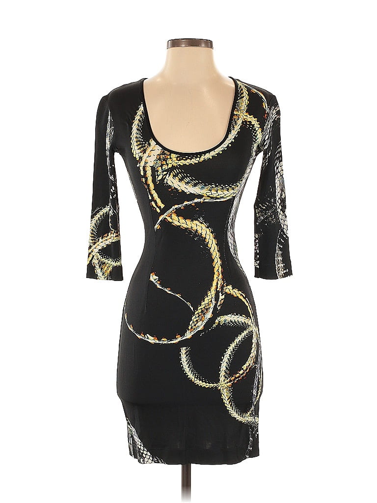 Just Cavalli Graphic Black Cocktail Dress Size EU (IT) 38 / US 2 - photo 1