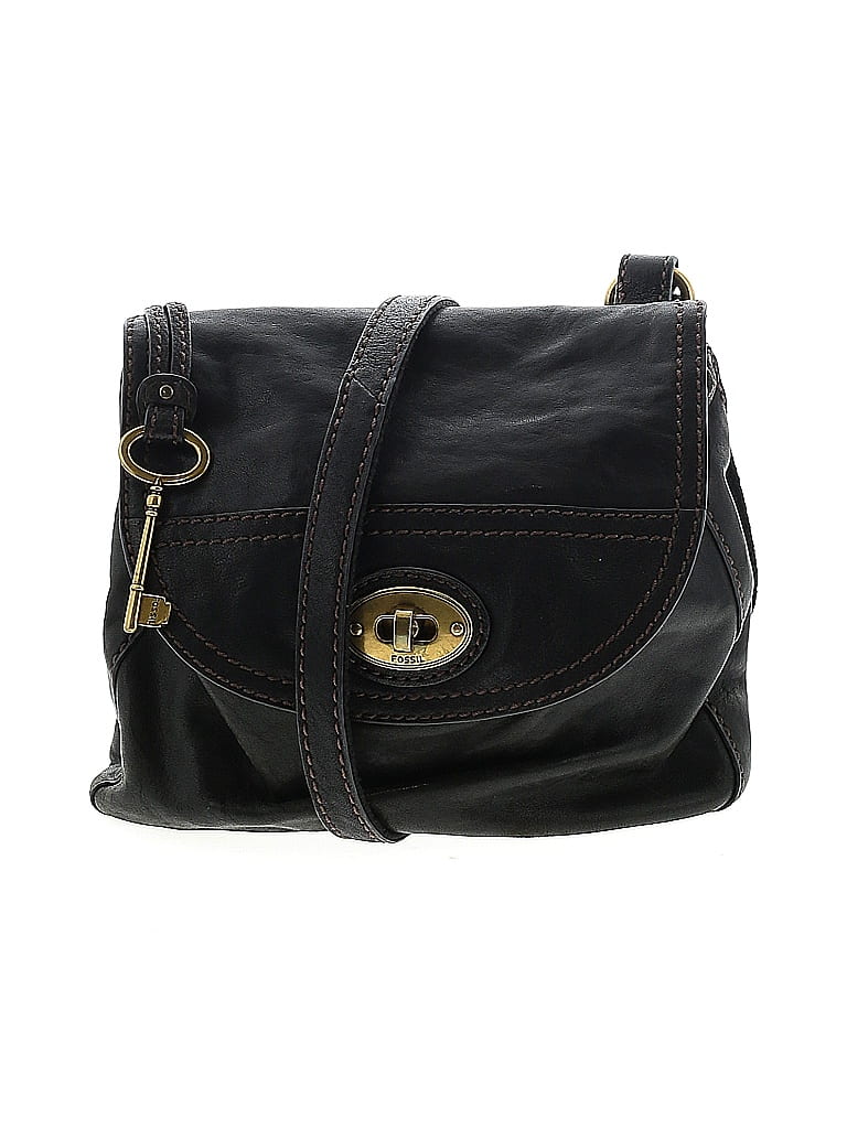 Fossil 100% Leather Black Leather Crossbody Bag One size - photo 1