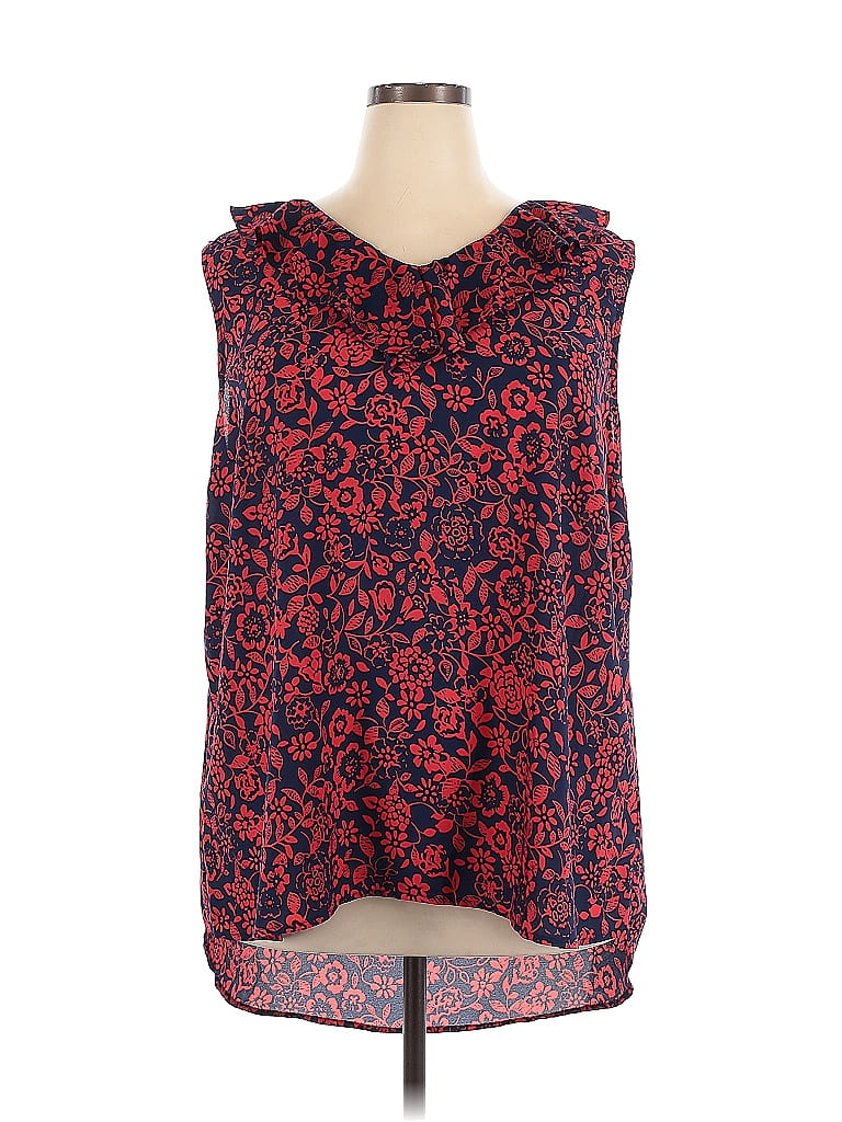 Terra & Sky 100% Polyester Red Sleeveless Blouse Size 2X - photo 1