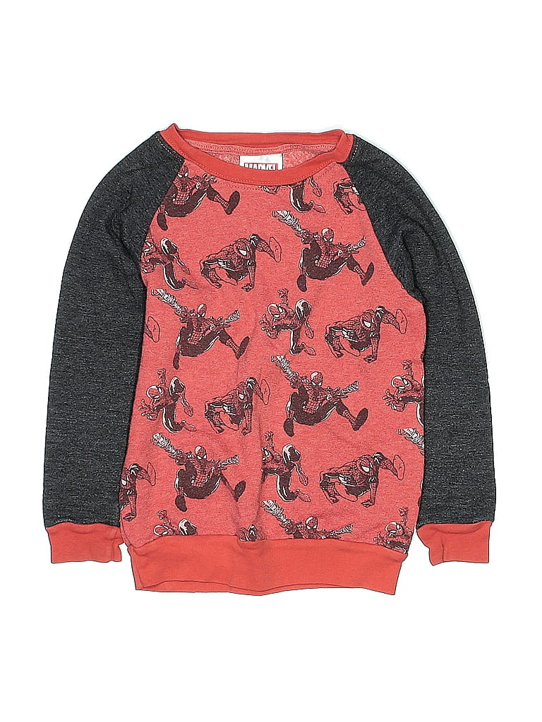 Marvel Print Red Sweatshirt Size 5T - photo 1