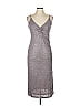 David Lerner Metallic Gray Cocktail Dress Size L - photo 1