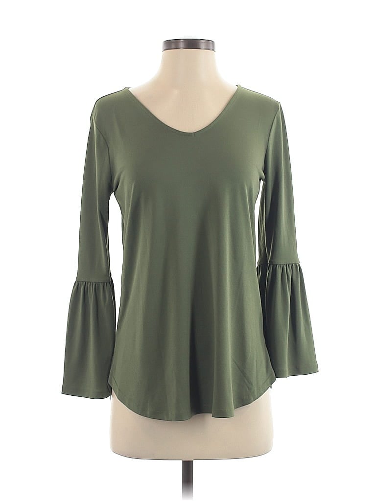 Pre-owned Ann Taylor Factory 3/4 Sleeve T-shirt In Green