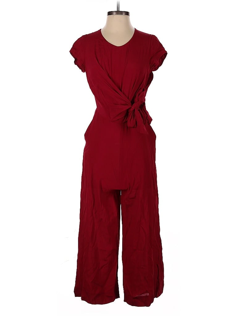 Pre-owned Maeve Jumpsuit In Burgundy