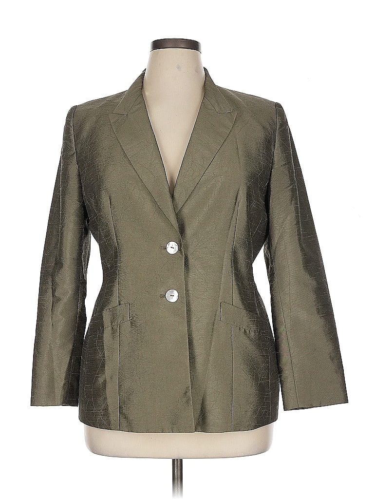 Le Suit 100 Polyester Green Blazer Size 14 petite 82 off ThredUp