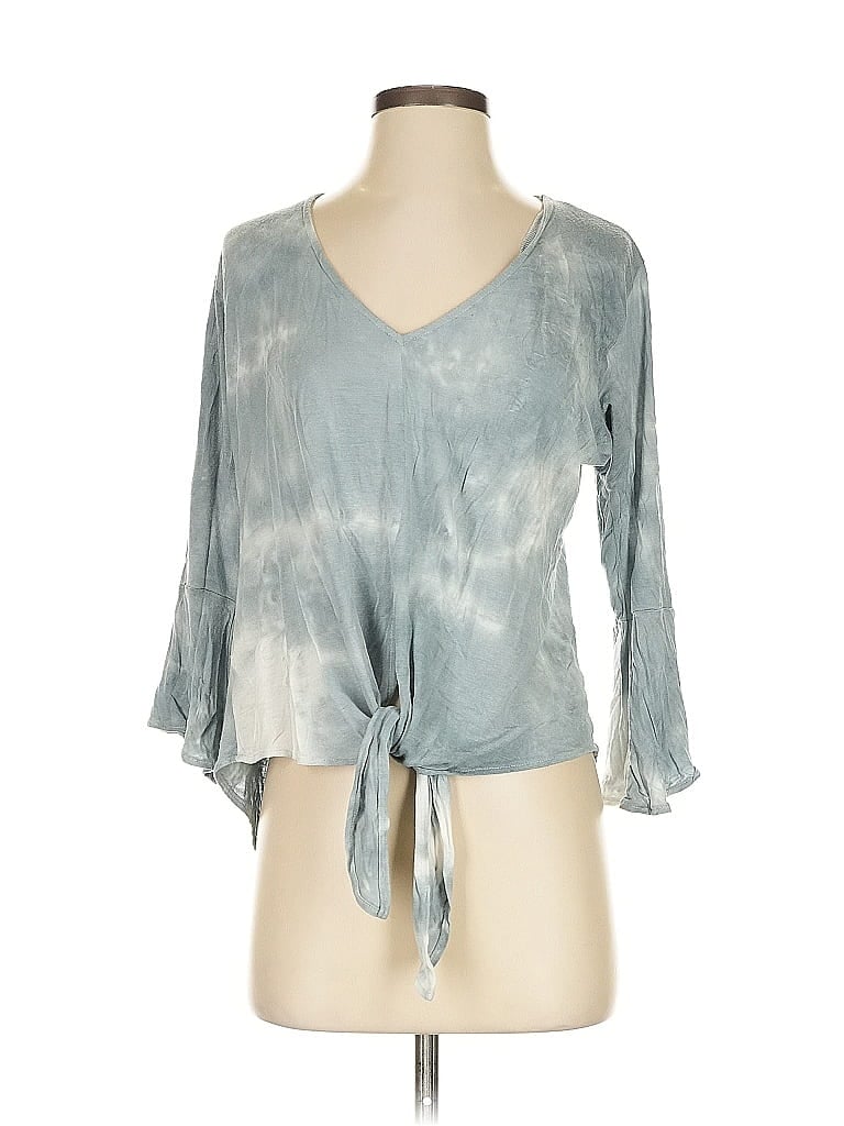 Click to view more detailed imagery on our partner's website Pre-owned Veronica M 3/4 Sleeve Blouse In Blue