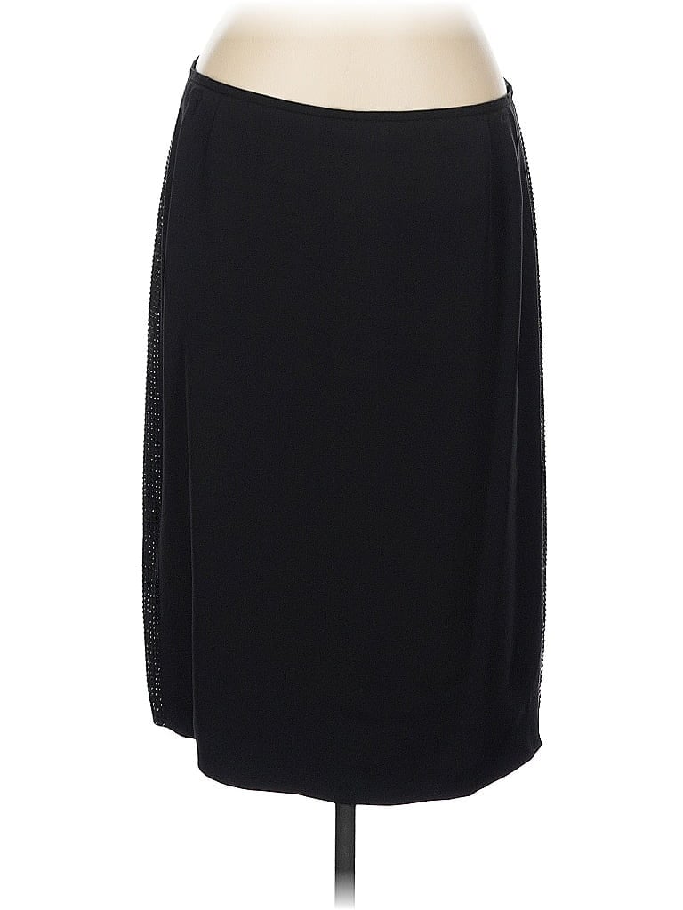 Escada 100% Silk Solid Black Silk Skirt Size EU 44 / US 14 - photo 1