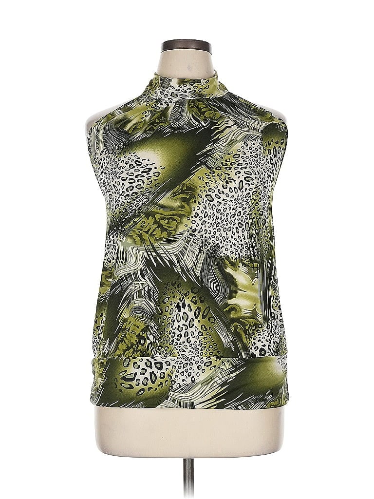 Pre-owned Double Take Sleeveless Blouse In Green