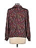 Elite 100% Polyester Paisley Burgundy Long Sleeve Blouse Size 10 - photo 2