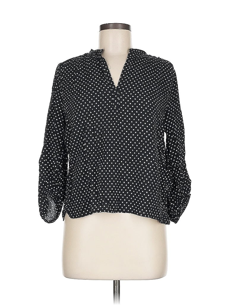 Pre-owned Gap 3/4 Sleeve Blouse In Black