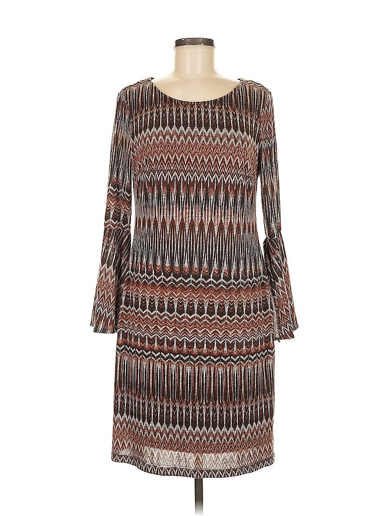 Bethany Print Brown Casual Dress Size M - photo 1