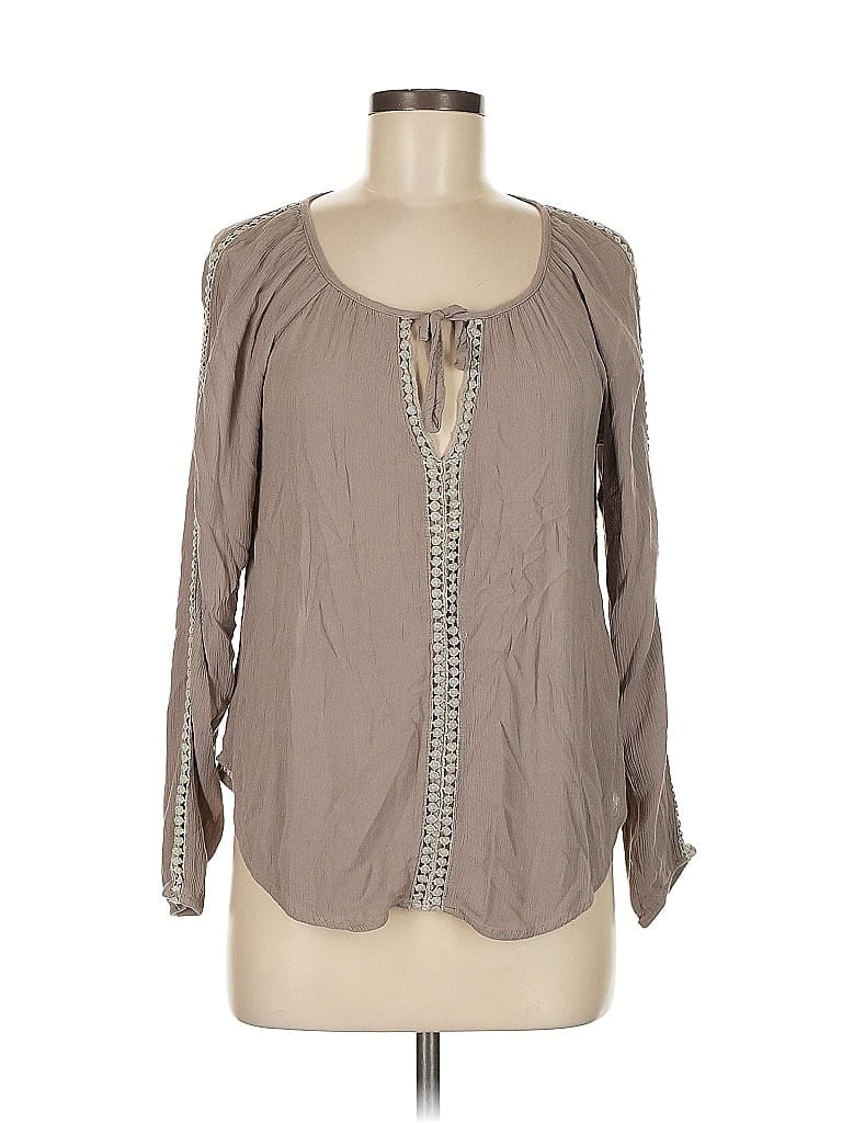 Pre-owned Tobi Long Sleeve Blouse In Gray