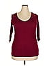 Ambiance Burgundy 3/4 Sleeve T-Shirt Size 2X - photo 1