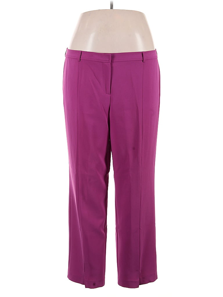 St. John Solid Purple Dress Pants Size 16 - photo 1