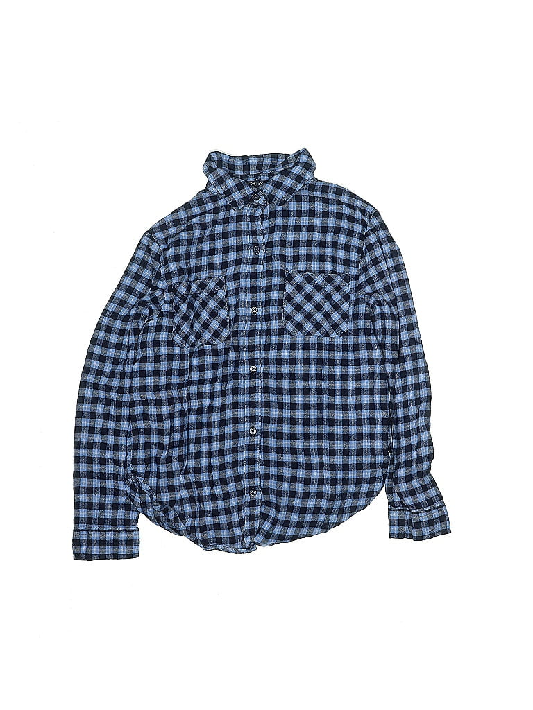Pre-owned Mudd Kids' Long Sleeve Button Down Shirt In Blue