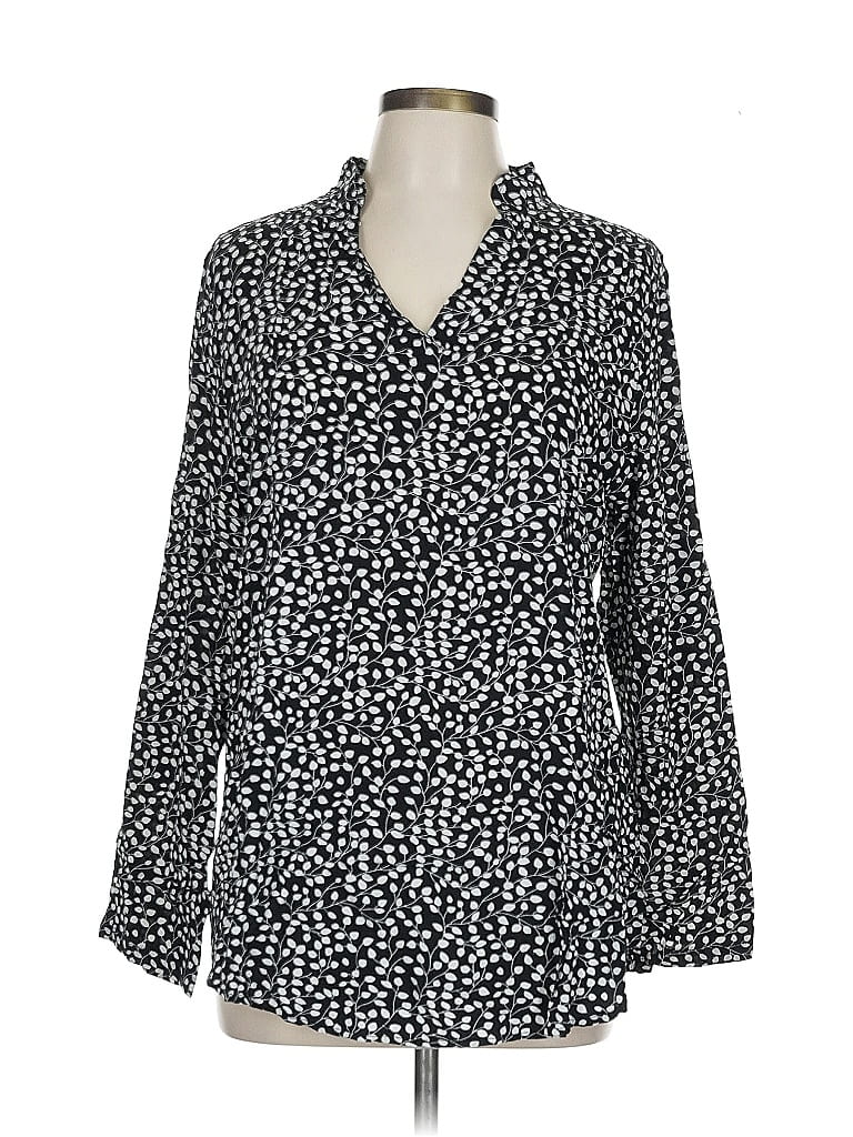 Pre-owned Amaryllis Long Sleeve Blouse In Black