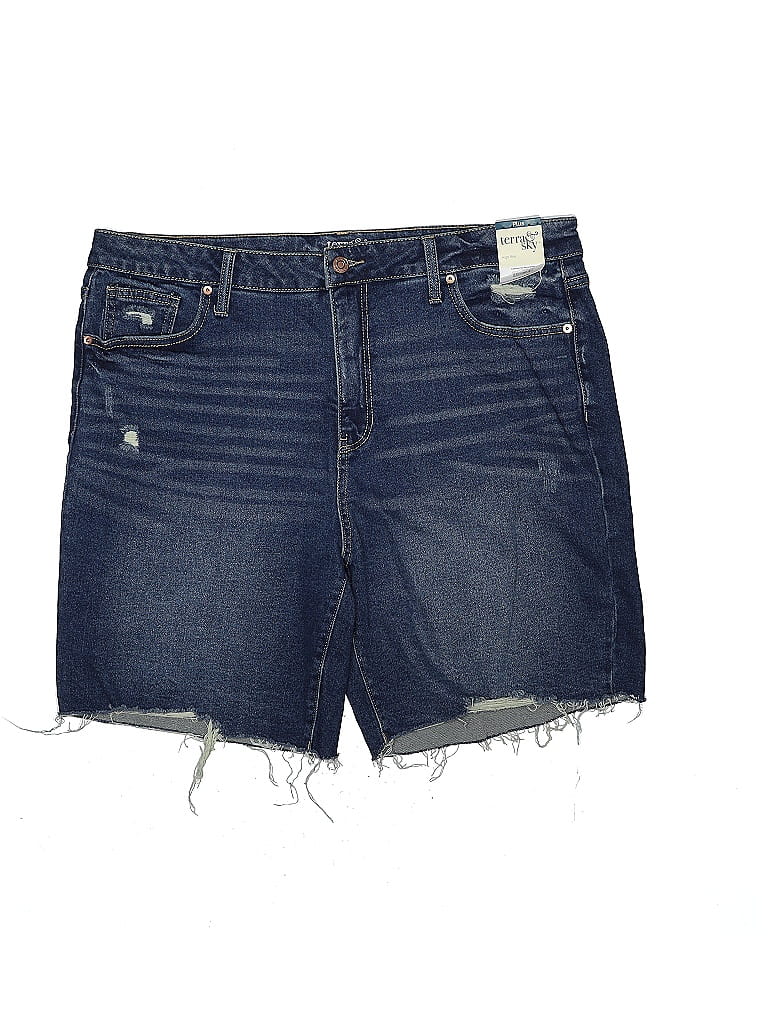 Terra & Sky Blue Denim Shorts Size 18 - photo 1