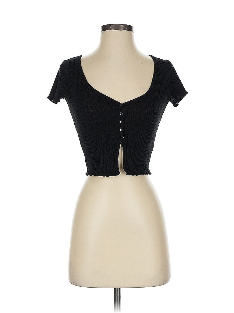 Click to view more detailed imagery on our partner's website Pre-owned Garage Short Sleeve Top Black Sweetheart Neckline Tops