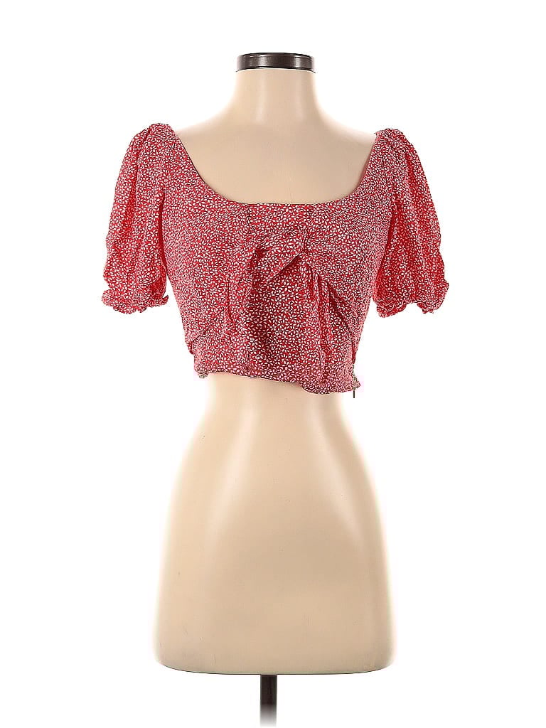 Pre-owned Los Angeles Atelier & Other Stories Short Sleeve Blouse In Red