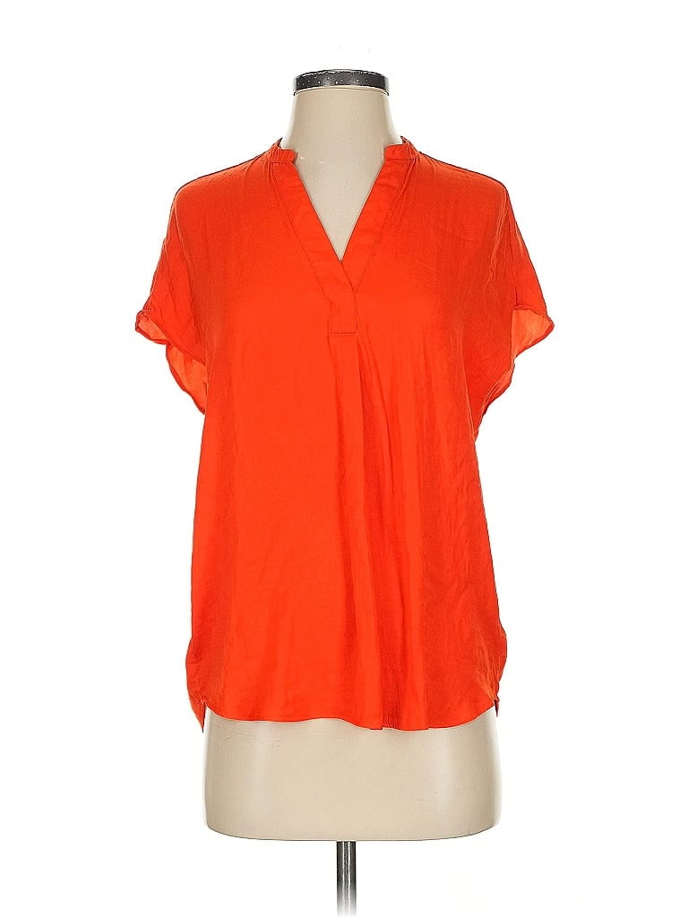 Pre-owned Rachel Rachel Roy Short Sleeve Blouse In Orange