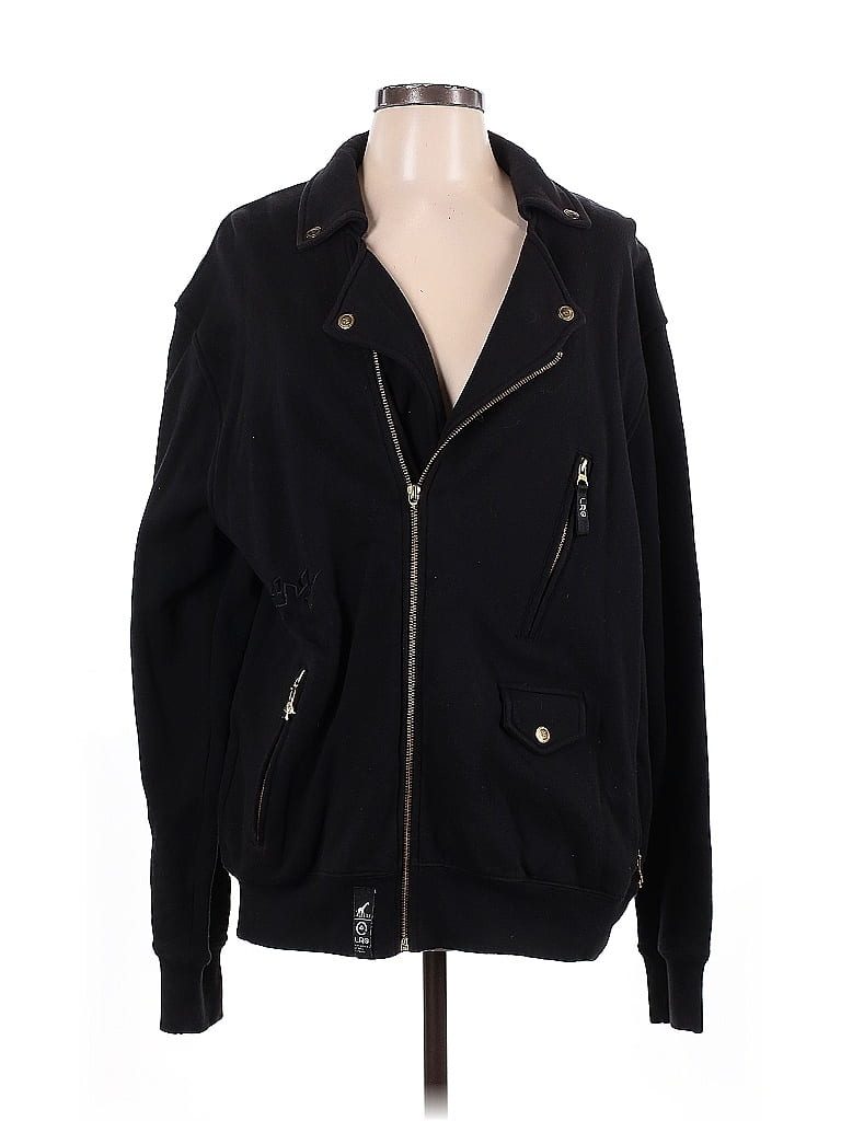 LRG 100% Cotton Solid Black Jacket Size L - photo 1