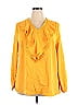 Agnes Orinda 100% Polyester Yellow Long Sleeve Blouse Size 2X - photo 1
