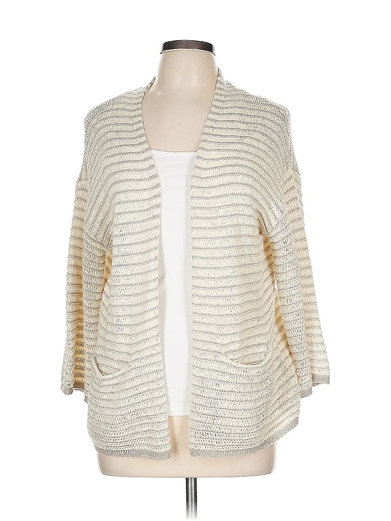 Pre-owned Andrea Jovine Cardigan Sweater In White