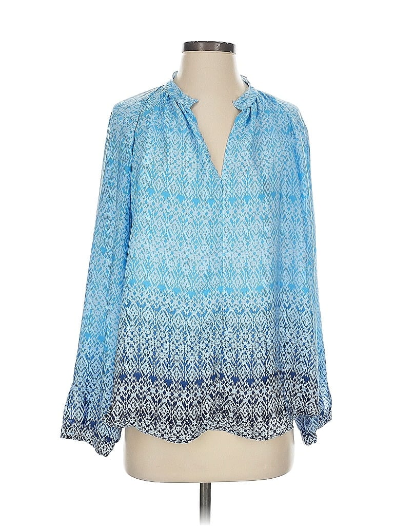 Pre-owned Gap Long Sleeve Blouse In Blue