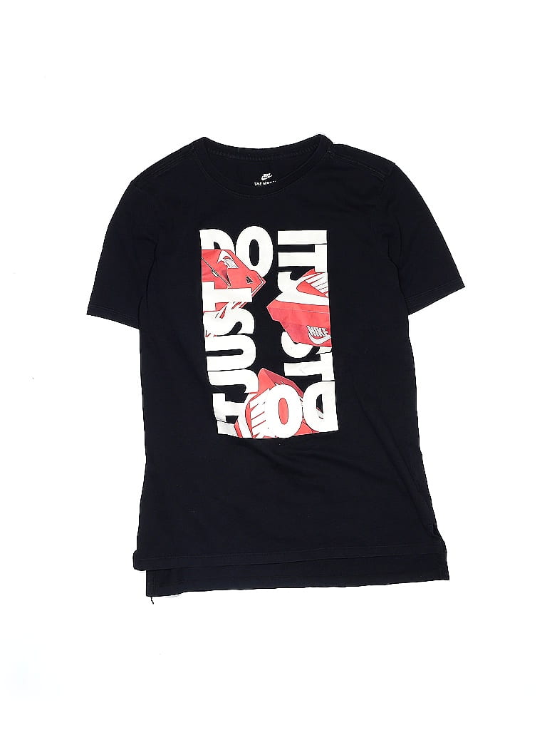 Nike 100% Cotton Black Short Sleeve T-Shirt Size L (big kids) - photo 1