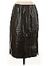 Worth 100% Leather Metallic Black Leather Skirt Size 4 - photo 1